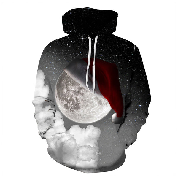 3D Print Hoodie - Sky Star Christmas Hat Pattern Pullover Hoodie ICK053 - icoshero