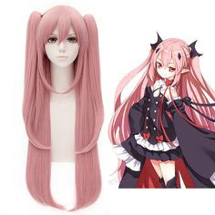 Seraph of The End Krul Tepes Cosplay Costume Pink Wig & Accessories - icoshero