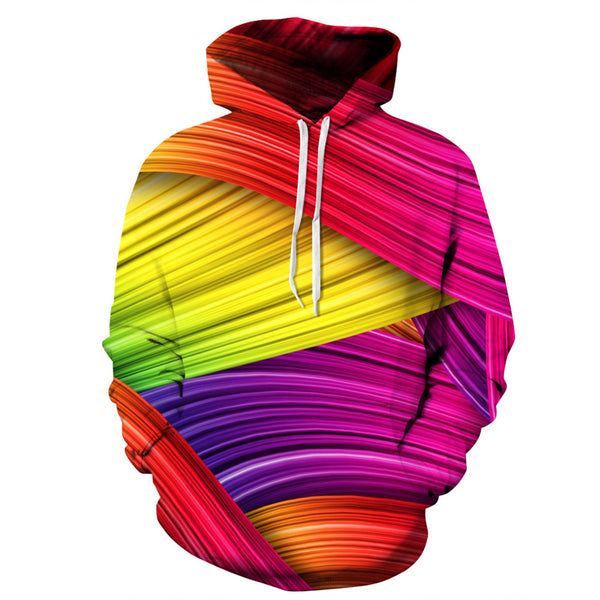 3D Print Hoodie - Colorful Stripes Pattern Pullover Hoodie ICK014 - icoshero