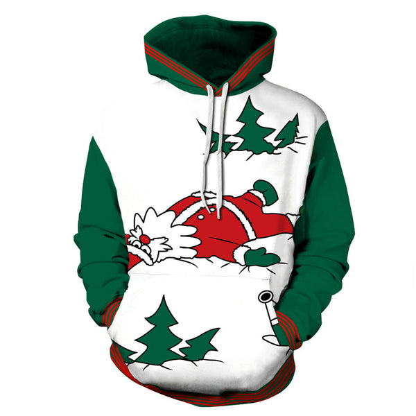 3D Print Hoodie - Christmas Santa Pattern Pullover Hoodie ICK011 - icoshero
