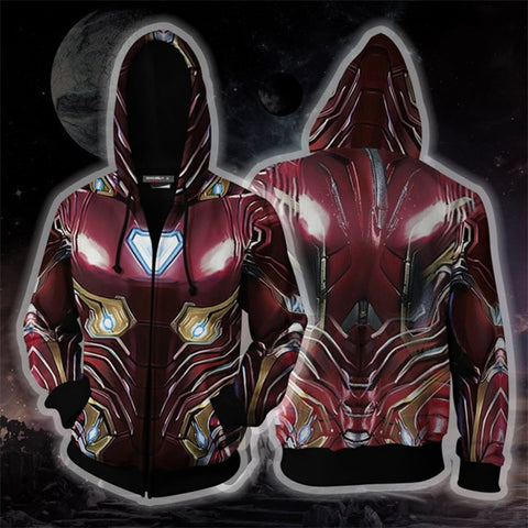 The Avengers 4 Endgame Tony Stark Zip Up Hoodie MZH801 - icoshero