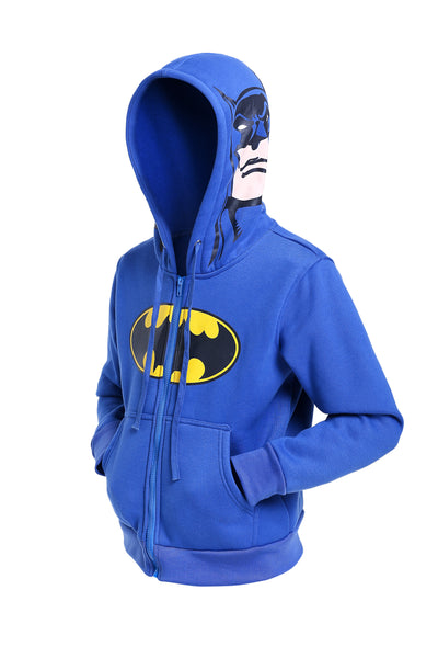 Men's Classical Batman Logo Cotton Zip Up Hoodie DC Dark Knight Hoodie - icoshero
