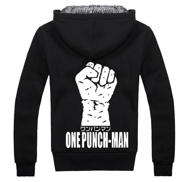 One Punch Man Saitama Color Block Fleece Hoodie - icoshero