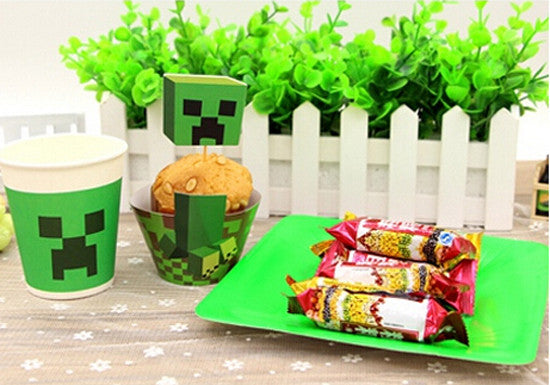 Minecraft Cupcake Wrappers and Toppers Value Pack(12 PCS) - icoshero