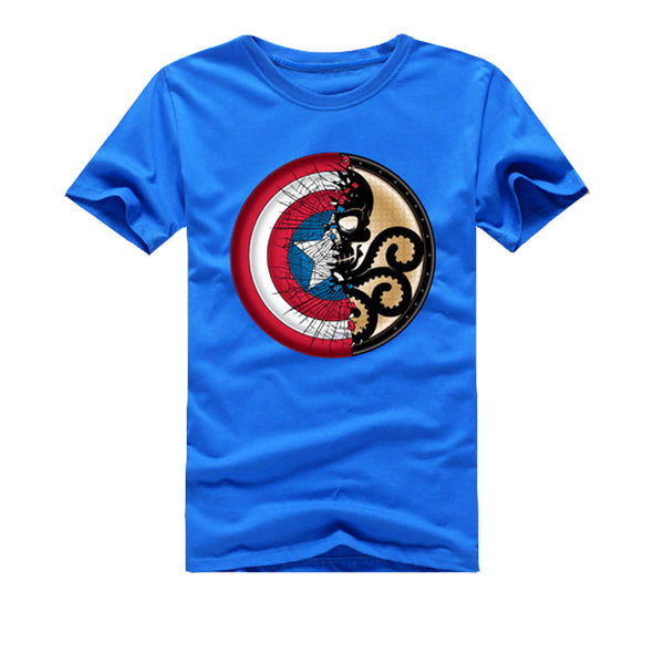 Mens Captain of American Hail Hydra Logo Short Sleeve T-shirt - icoshero