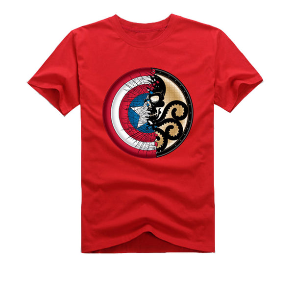 Mens Captain of American Hail Hydra Logo Short Sleeve T-shirt - icoshero