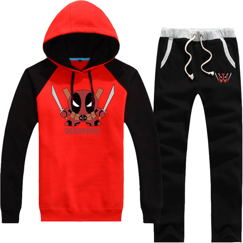 Marvel Comics Deadpool Fleece Pullover Hoodie Pants Sportswear Set - icoshero