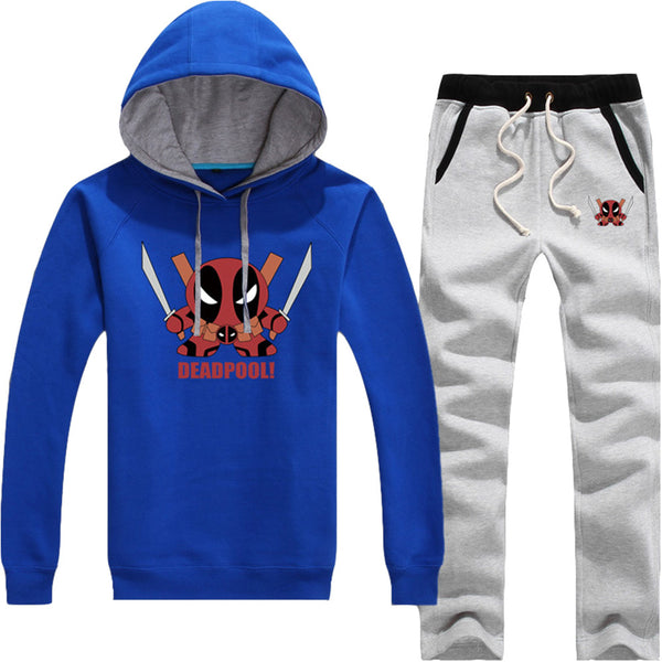Marvel Comics Deadpool Fleece Pullover Hoodie Pants Sportswear Set - icoshero