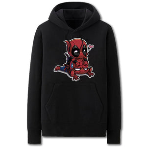 Marvel Spideypool Deadpool Spiderman Pullover Fleece Hoodie - icoshero