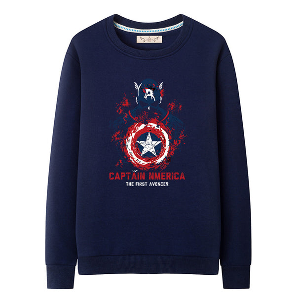 Men's Captain America Pullover Fleece Crewneck Sweatshirt - icoshero