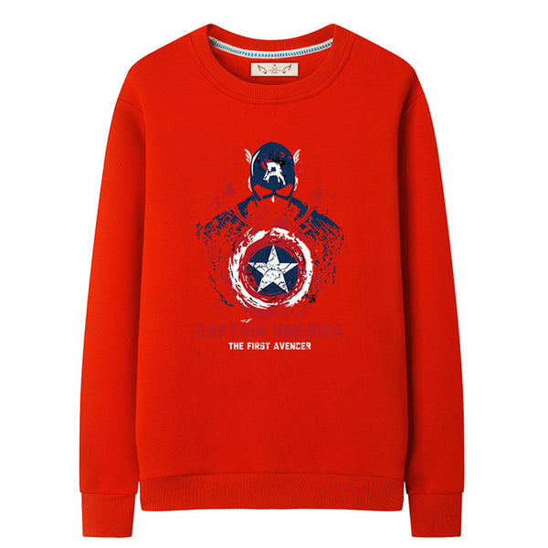 Men's Captain America Pullover Fleece Crewneck Sweatshirt - icoshero