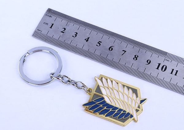 Attack on Titan Wings of Freedom Survey Corps Mark Keychain Necklace Eren Yeager Captain Levi - icoshero