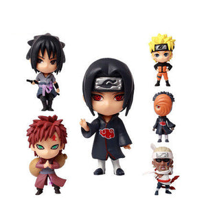 Naruto Sasuke Sakura Itachi Kakashi Q Version Characters PVC Figures Set Model Toy 7cm 6-pack/12-pack - icoshero