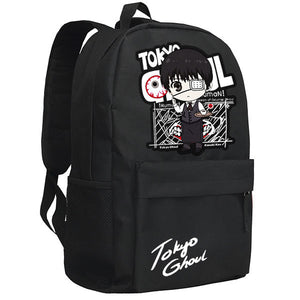 Tokyo Ghoul Kaneki Q Version Image Black Backpack Knapsack Bag - icoshero
