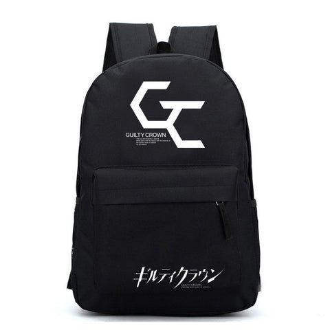 Guilty Crown Logo Pattern Black Backpack Bag - icoshero