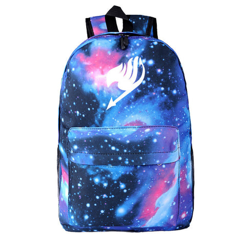 Fairy Tail Guild Mark Logo Dreaming Blue Purple Starry Sky Backpack Knapsack Bag - icoshero