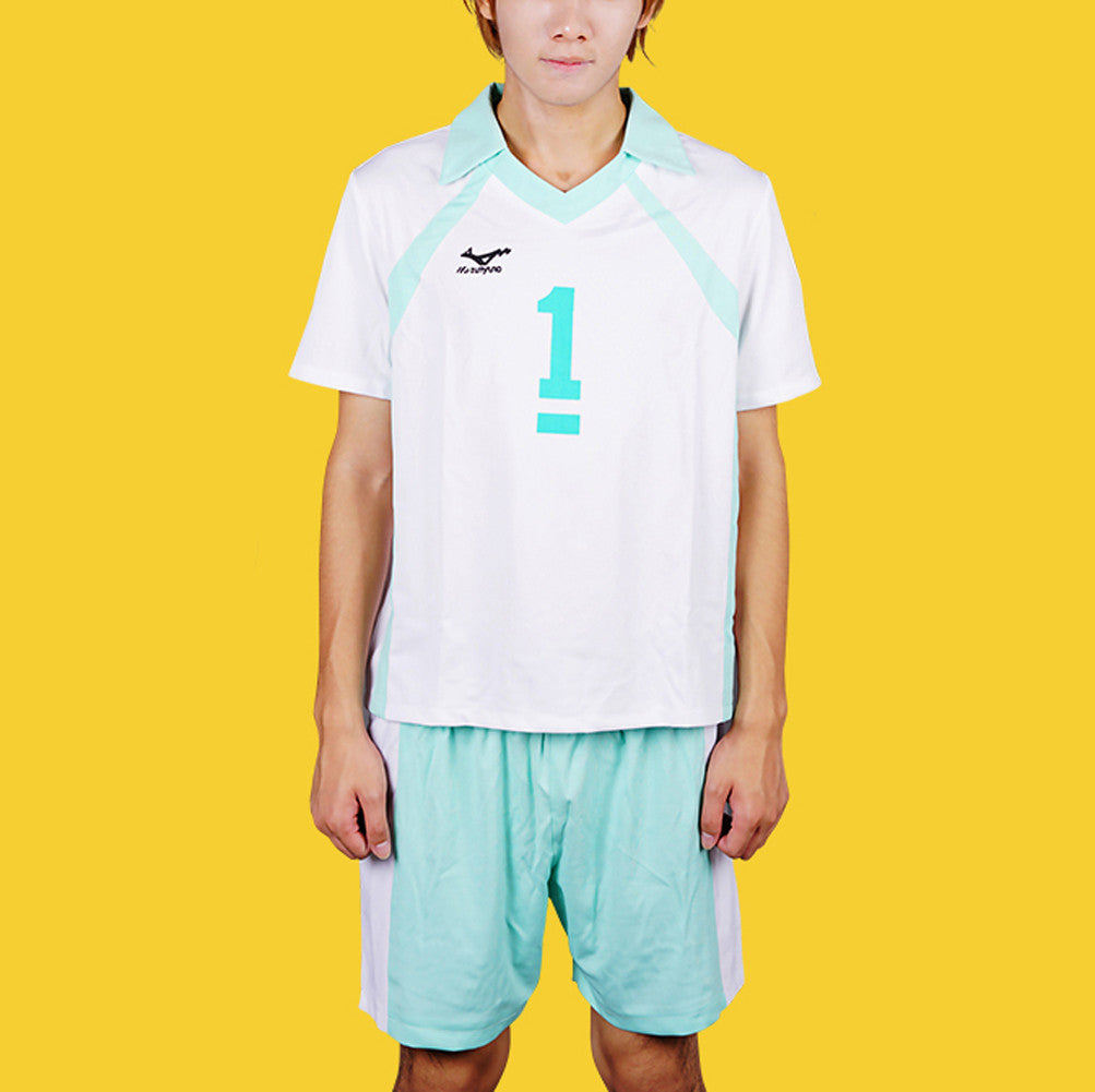 Haikyu!! Aoba Josai High School Volleyball Team Cosplay Toru Oikawa Short Sleeves Sports Shirt&Pants Set - icoshero