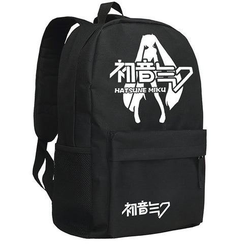 Hatsune Miku Image Pattern Black Backpack Bag - icoshero