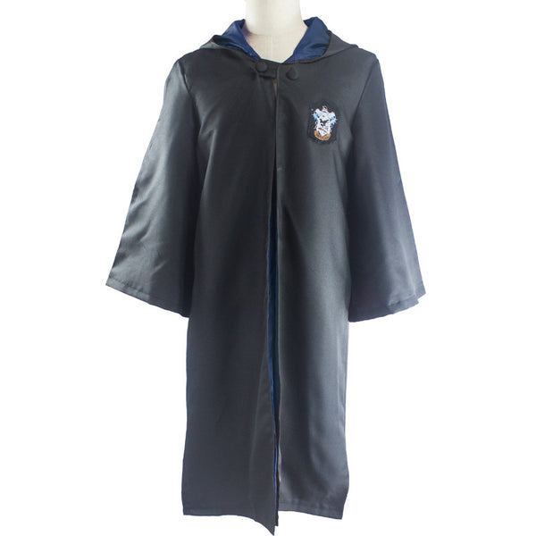 Harry Potter Hogwarts School Wizard&Witch Black Magic Robe Hooded Uniform Cosplay Costume Gryffindor/Ravenclaw/Slytherin/Hufflepuff - icoshero