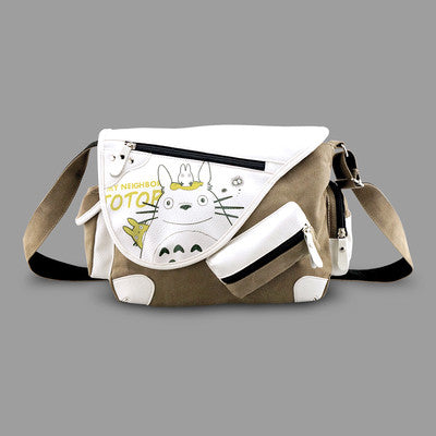 Totoro Oxford PU Canvas Messenger Bag Shoulder Bag - icoshero