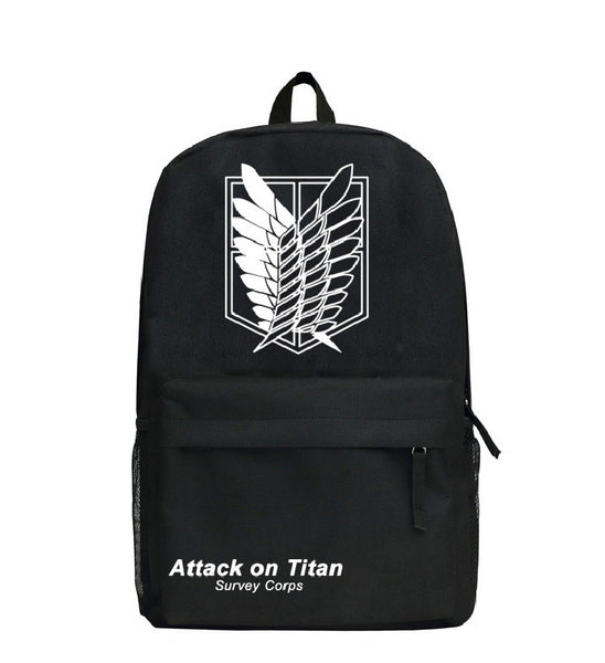 Attack on Titan Wings of Freedom Survey Corps Mark Pattern Black/Camo Backpack Bag - icoshero