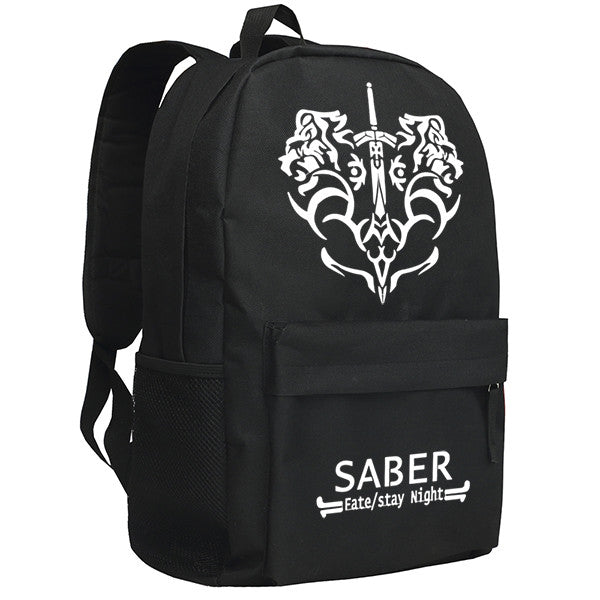 Fate/Stay Night and Fate/Zero Mark Pattern Black Backpack Bag - icoshero