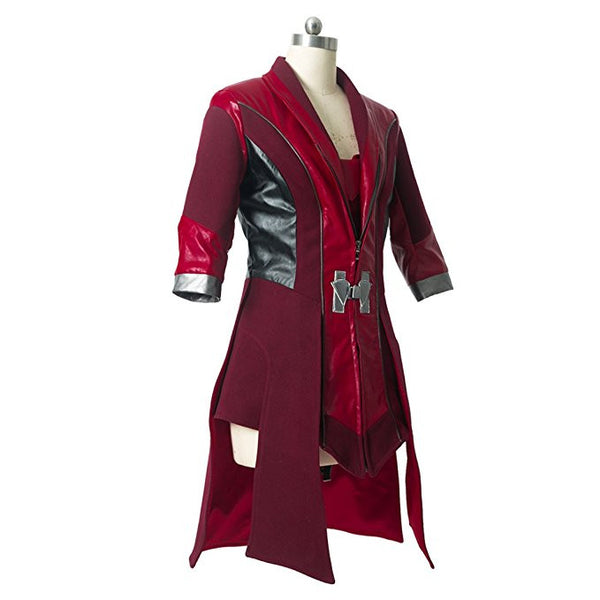 Marvel Comics The Avengers Scarlet Witch Cosplay Costume Coat Red Overcoat - icoshero
