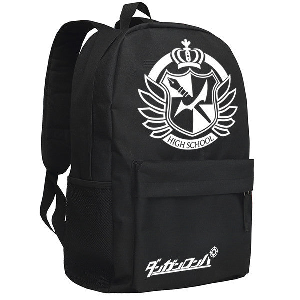 danganronpa mini backpack Danganronpa Hope's Peak Academy Monokuma Cartoon Pattern Black Backpac –  icoshero