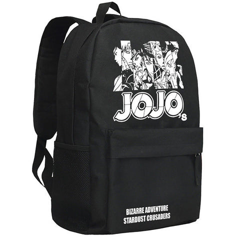 JoJo's Bizarre Adventure Pattern Black Backpack Bag - icoshero