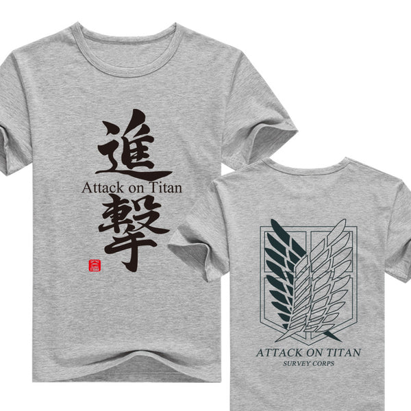 Attack on Titan Shingeki Wings of Freedom Short Sleeve Printed T-shirt Top - icoshero