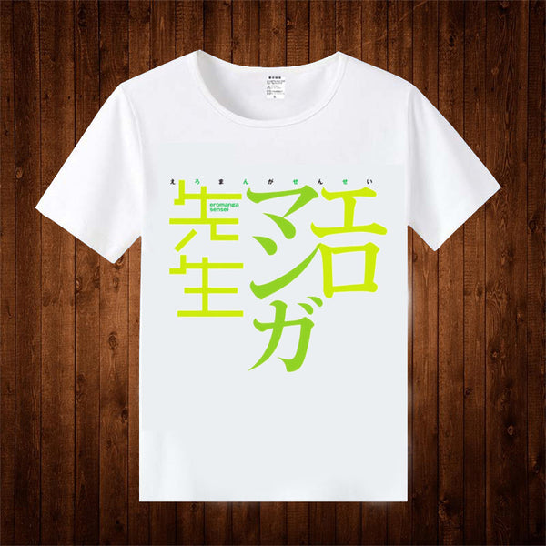 Eromanga Sensei Izumi Sagiri Printed Short Sleeve White T-shirt Sports Top - icoshero