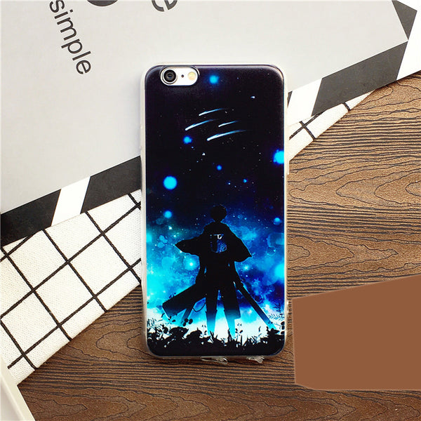 Attack on Titan Printed IPhone case Transparent Silicone Phone Shell IPhone 6/6s,6p/6sp,7,7p - icoshero