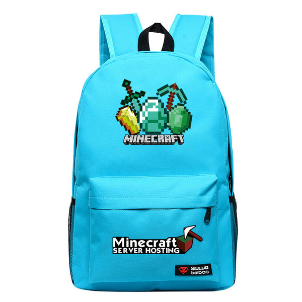 Students' Minecraft Creeper Printed Backpack Bag - icoshero