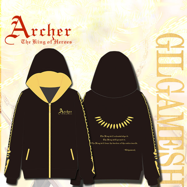 Fate/Zero King of Heroes Archer Gilgamesh Thicken Black Hoodie Jacket Coat - icoshero