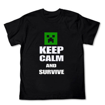Minecraft  Creeper Keep Clam and Survive T-shirt - icoshero