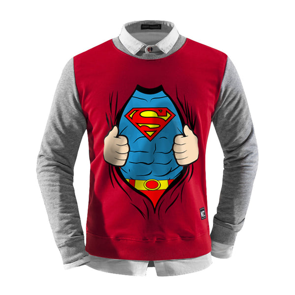 Marvel Dc Superman Batman Spiderman Layered Sweatshirt - icoshero