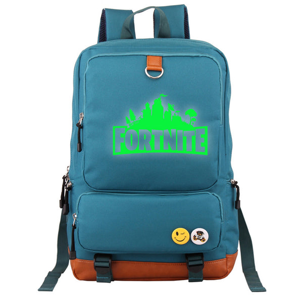 Game Fortnite 17" Canvas Student Backpack - Green Luminous - icoshero