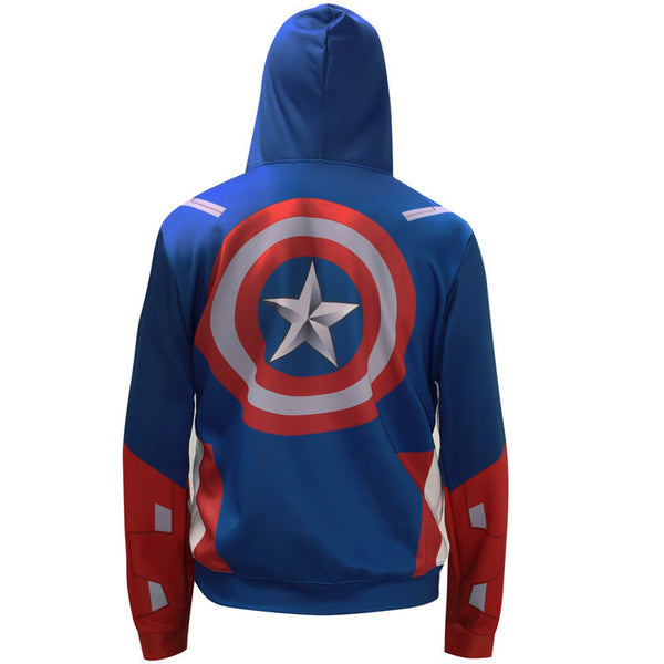 The Avengers Captain America Zip Up Hoodie MZH00G - icoshero