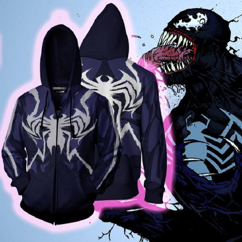 Spider-Man Venom Zip Up Hoodie MZH187 - icoshero