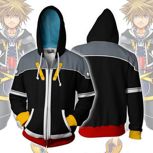 Kingdom Hearts 2 Sora Black Zip Up Hoodie MZH304 - icoshero
