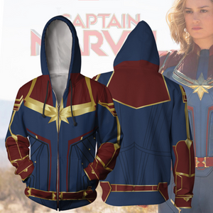 Captain Marvel Hoodie Carol Danvers Hoodie Zip Up Hoodie icoshero