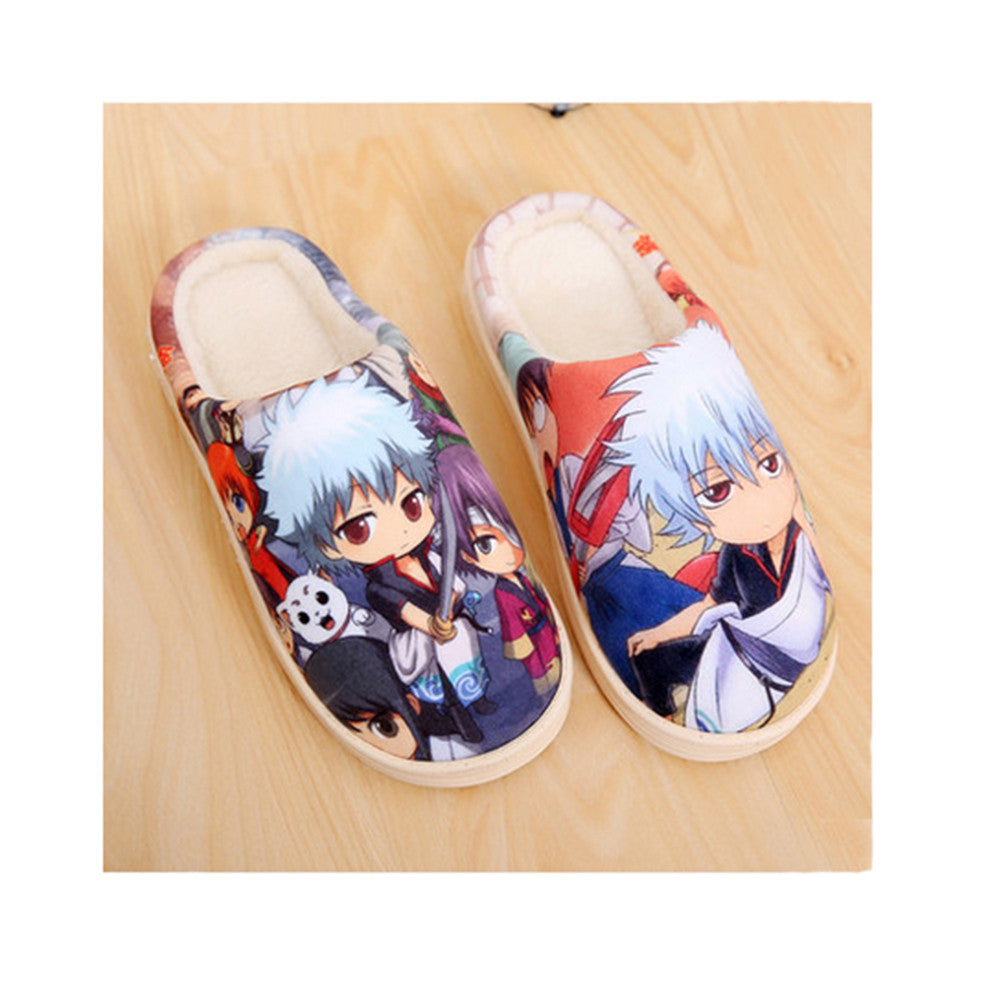 Anime Collections Print Fleece Room Slippers——Gintama - icoshero