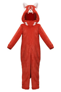 Turning Red Costume-Panda Mei Costume Onesie Meilin Panda Jumpsuit Outfit for Child Cosplay Halloween