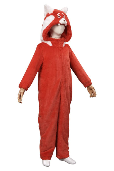 Turning Red Costume-Panda Mei Costume Onesie Meilin Panda Jumpsuit Outfit for Child Cosplay Halloween
