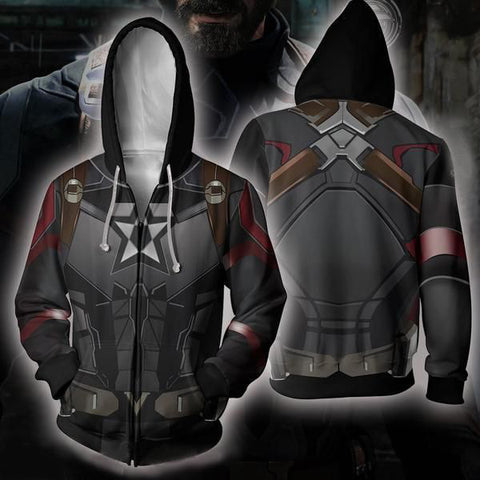 The Avengers Endgame Captain America Zip Up Hoodie MZH808 - icoshero