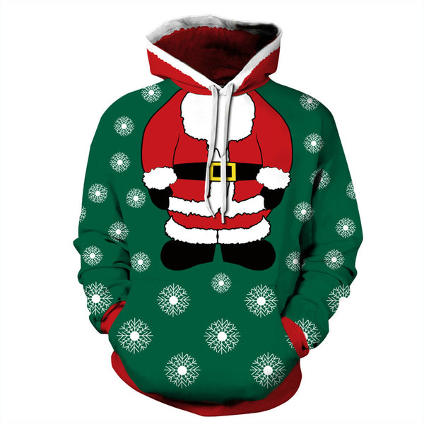 3D Print Hoodie - Christmas Santa Print Pullover Hoodie ICK010 - icoshero