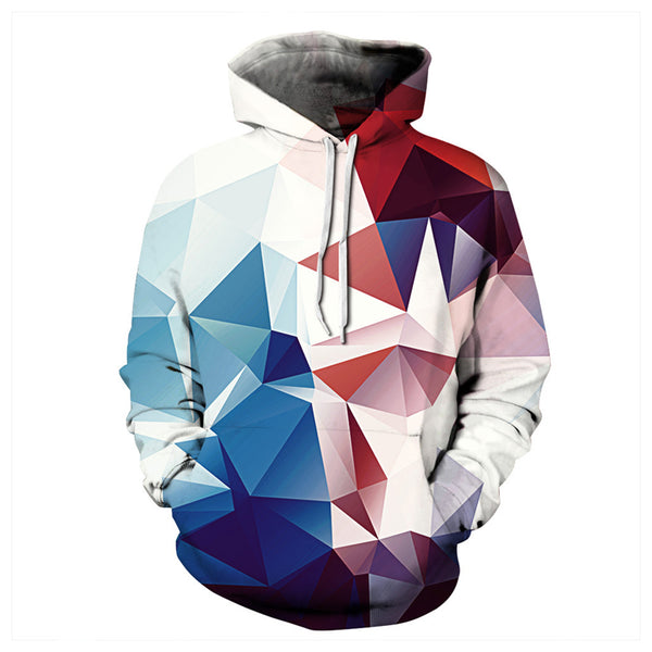 3D Print Hoodie - Light Colorful Rhombus Pattern Pullover Hoodie  ICK018 - icoshero