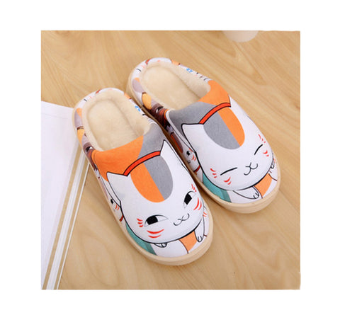 Anime Collections Print Fleece Room Slippers——Natsume's Book of Friends - icoshero